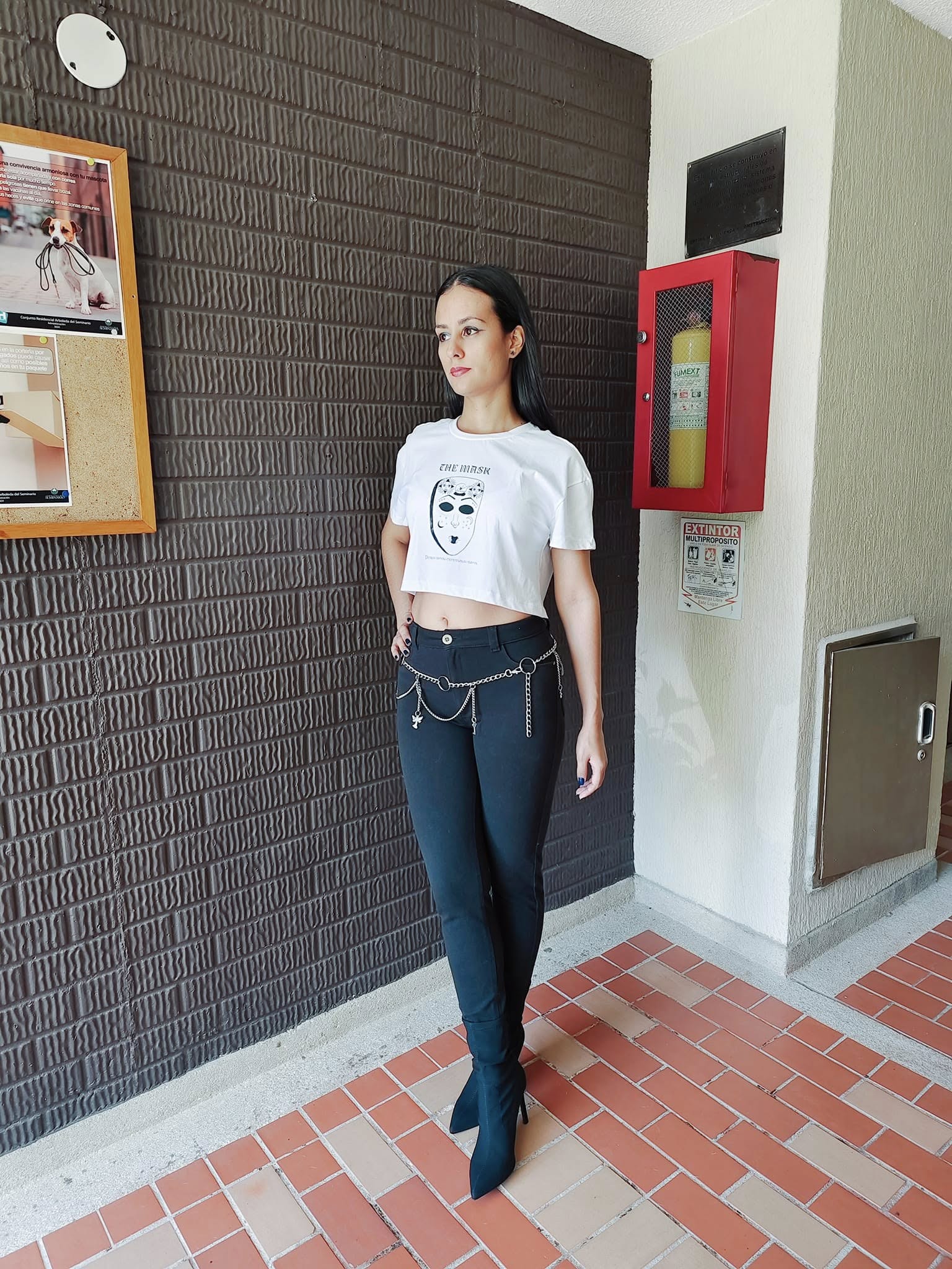 Camiseta crop top Diseño The Mask