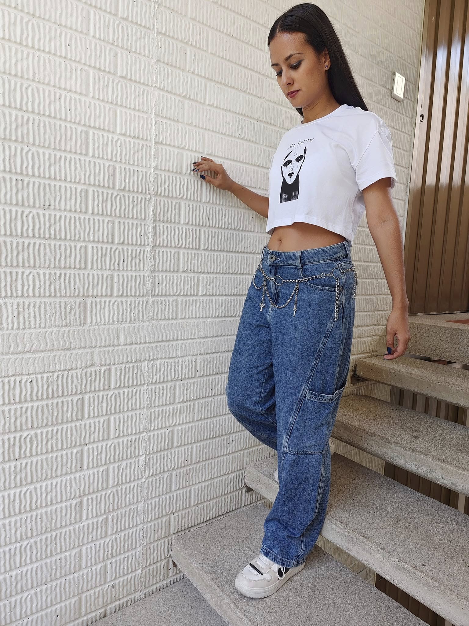 Camiseta crop top Diseño Alt Entity (versión femenina)